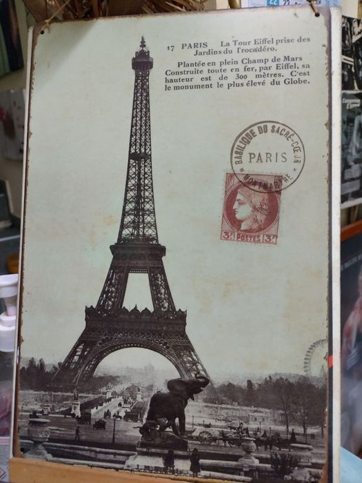 Метална ретро табела Айфеловата кула
