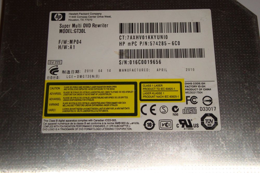 dvd-rw laptop super multi dvd rewriter model GT30L msata
