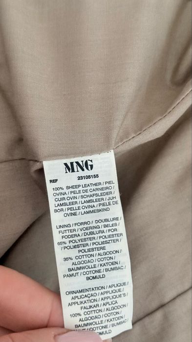 Geaca din piele naturala Mango