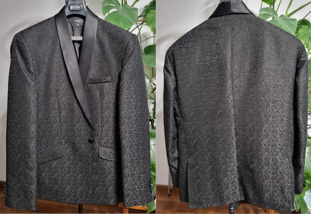 Costum ceremonie negru, cambrat, Costum de nunta elegant barbati