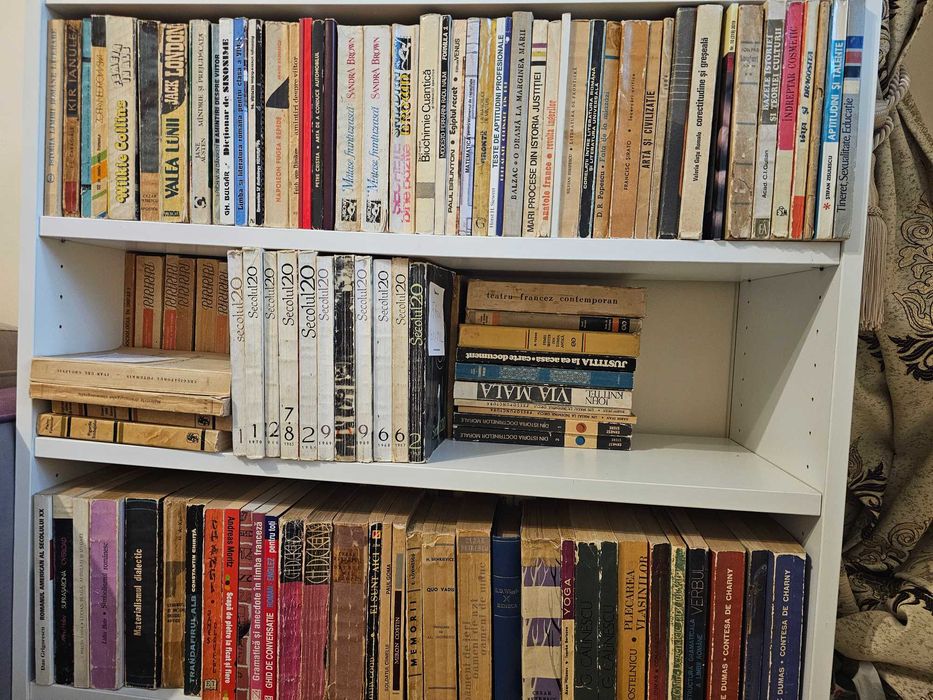 Mini biblioteca cu carti, sunt in jur de 600-700 volume,