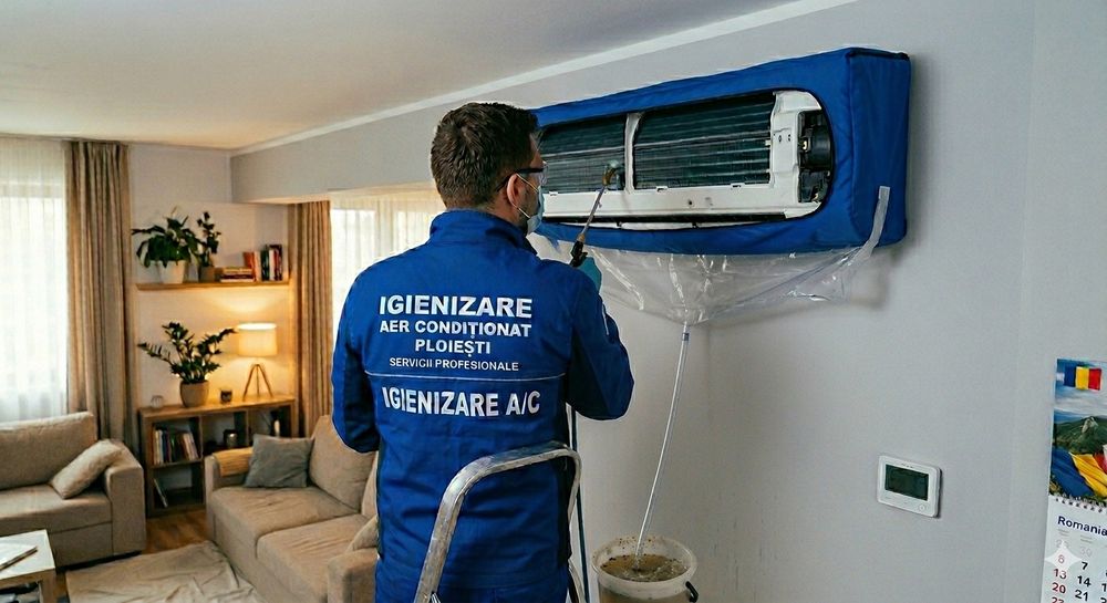 Igienizare/Curatare/Mentenanta. Aparatul de aer condiționat miroase urât, baga cu greutate aer, picura? Igienizare profesională anti-bacteriană în Plo