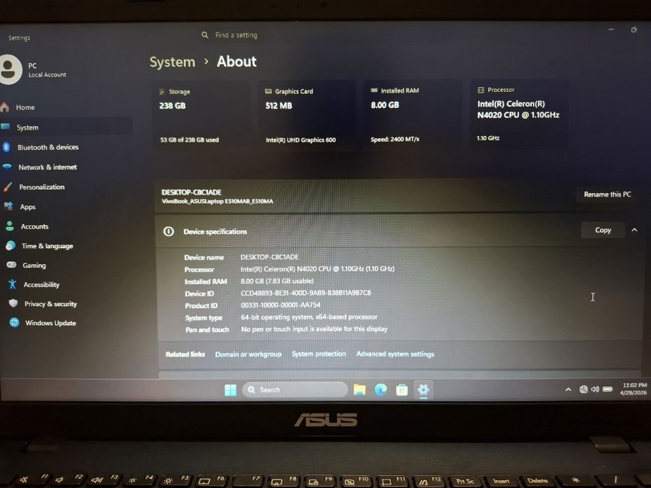 Laptop Asus E510M