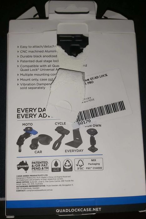 Quad lock , handlebar mount PRO