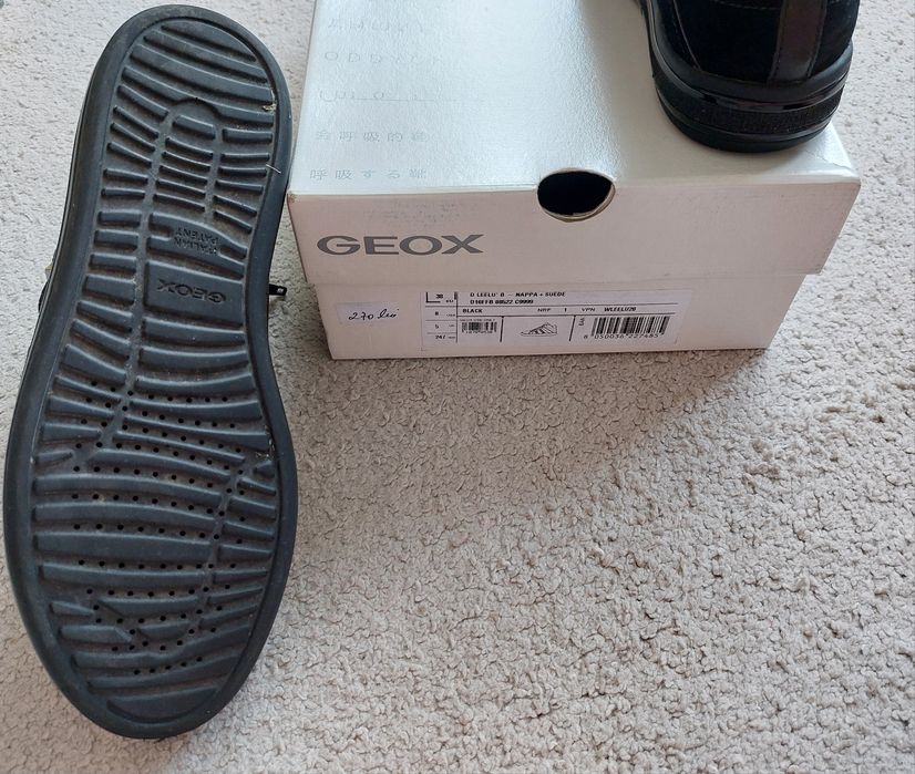 Sneakers mid Geox 38 - 24,5 cm, piele și piele intoarsa. Aproape noi! Rezistenti la ploaie - waterproof