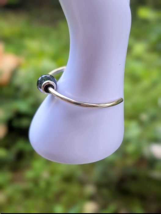 Veche bratara semi fixa din argint de 925, ametist, Trollbeads