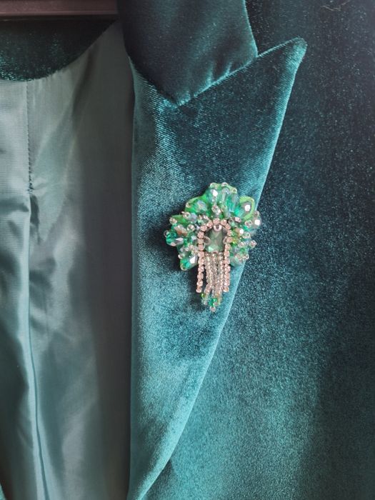 Зеленый Велюровый костюм