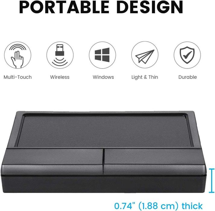 Perixx PERIPAD-Безжичен тъчпад за Windows 7, 8, 10 и по-нови версии