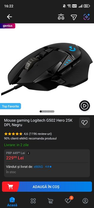 Mouse Logitech G502 Hero