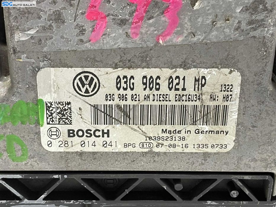Kit Pornire ECU Calculator Motor Ceas Ceasuri Bord Cheie Chei Cip Imobilizator Volkswagen Touran 2.0 TDI 2003 - 2010 Cod 03G906021MP 0281014041 1T0920964A [L2780] [L2781]