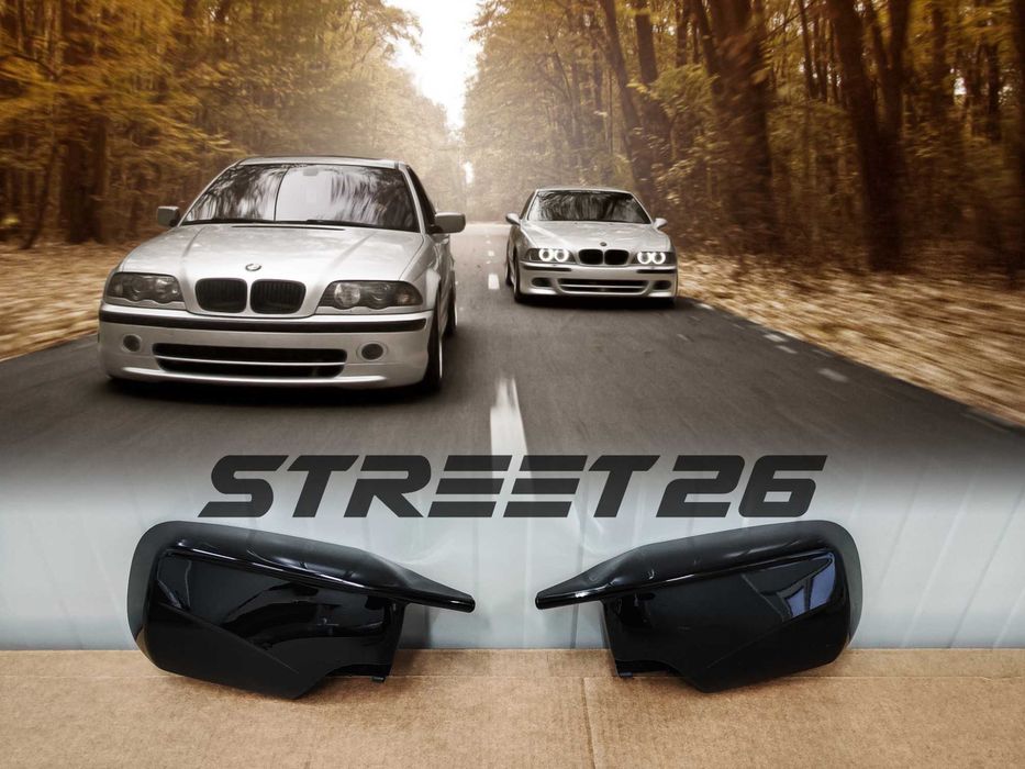 Capace Oglinzi "Batman" BMW Seria 3 E46 / 5 E39 M4 Design Negru Lucios