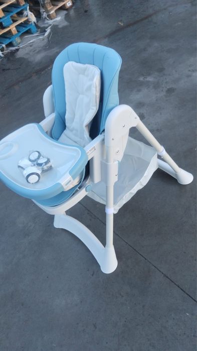 Scaun de masa reglabil Little Mom cu roti si cos pentru accesorii Blue