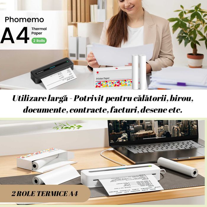 Rola de Hartie Termica A4 Phomemo, 2 Role