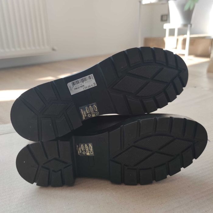 Cizme damă SANMARINA, trei sferturi, piele naturală, negre, 38