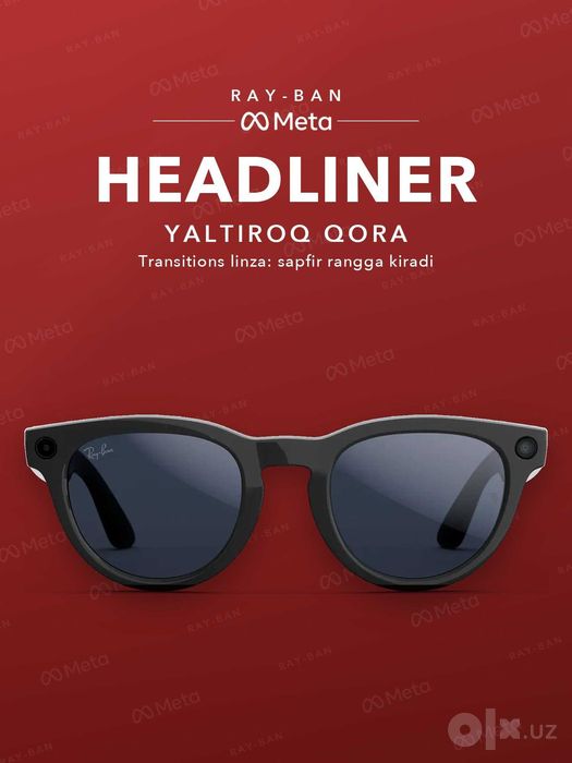 Ray-Ban Meta Headliner Shiny Black, Transitions (sapfir rang)