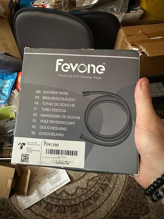 Furtun de dus Fevove 1,75m, negru mat nou