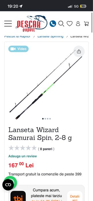 Lanseta energofish wizard samurai spin 2-8g