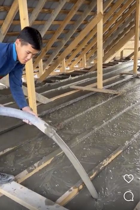 Утепление крыши пенобетоном