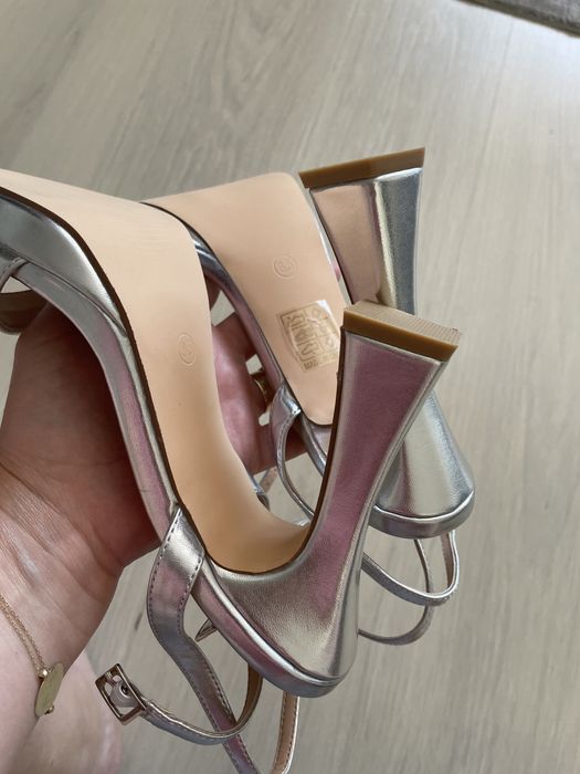 Sandale arginti noi , marime 36,5 37