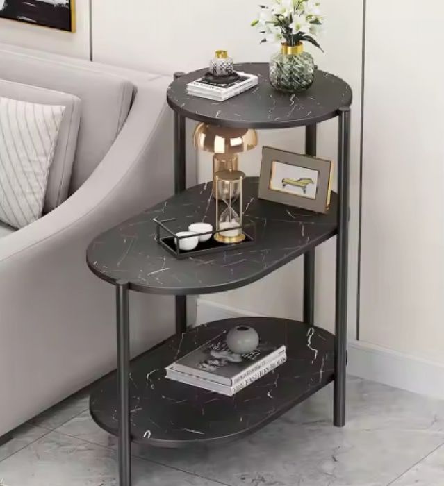 Промо Тристепенен метален рафт за съхранение с мраморен ефект