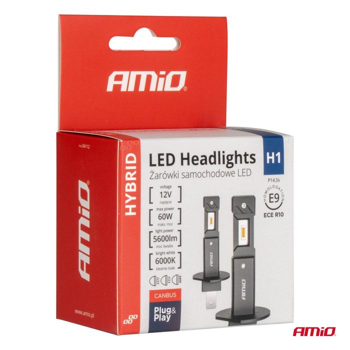 Led автомобилни крушки за фар 2броя hybrid серия h1 6000k canbus ...