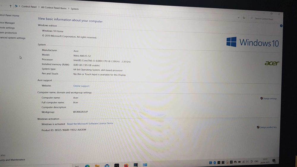 Acer Nitro 5 GAMING-AN515-52-598D,Nou