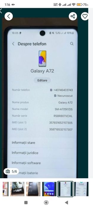 Samsung Galaxy A72 6 RAM 128 ROM