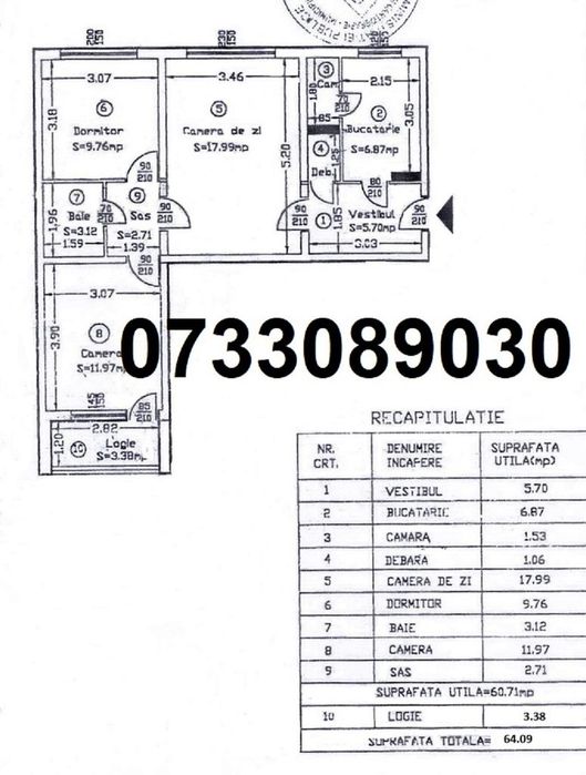 Apartament de 3 camere la pret avantajos!