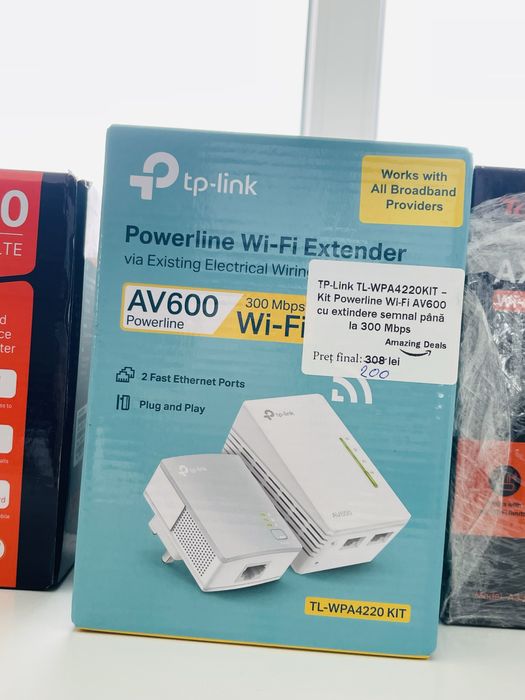TP-Link Kit PowerLine WiFi AV600 cu Extendere de semnal ,300Mbps