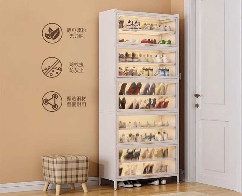 Обувной шкаф за дверь – металл,  Современный стальной шкаф для обуви