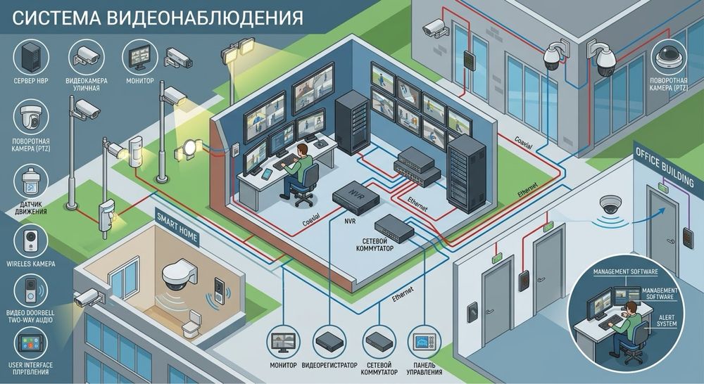 Усановка камер видеонаблюдения