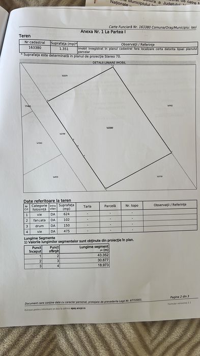 Teren Intravilan Carlig - Carolina  1500 mp Iasi 5 km pana la Mihai Viteazu cel mai mic pret din zona. Oportunitate investitie