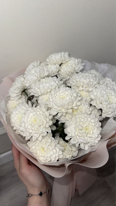 белые хризантемы