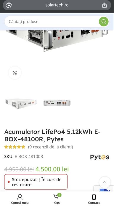 Acumulator Pytes E-BOX-48100R LiFePO4 5.12 kWh – 51.2V