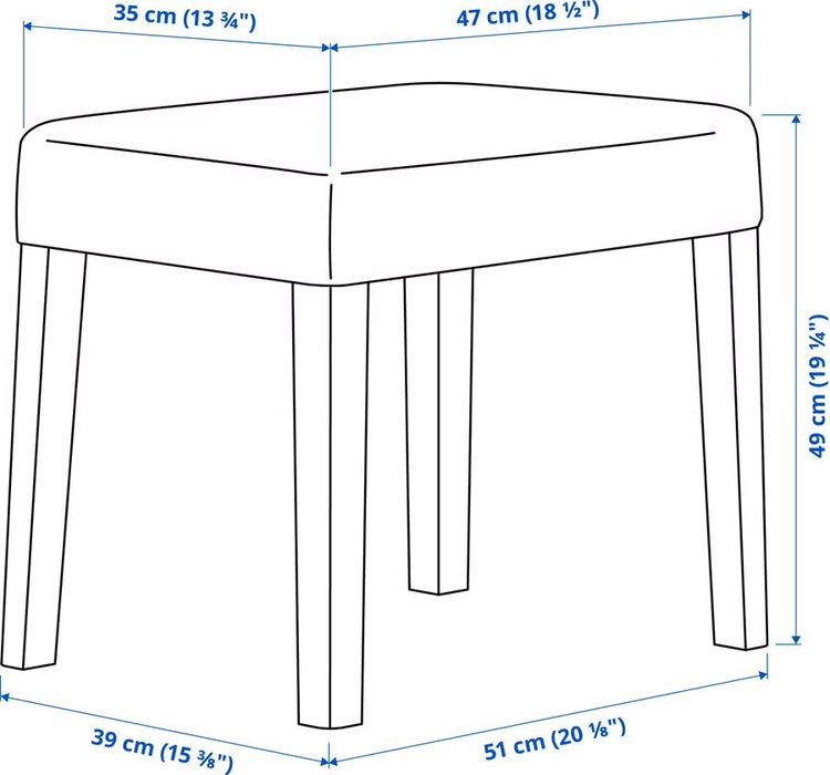 Тоалетка с огледало, стол и Холивудско осветление от ИКЕА