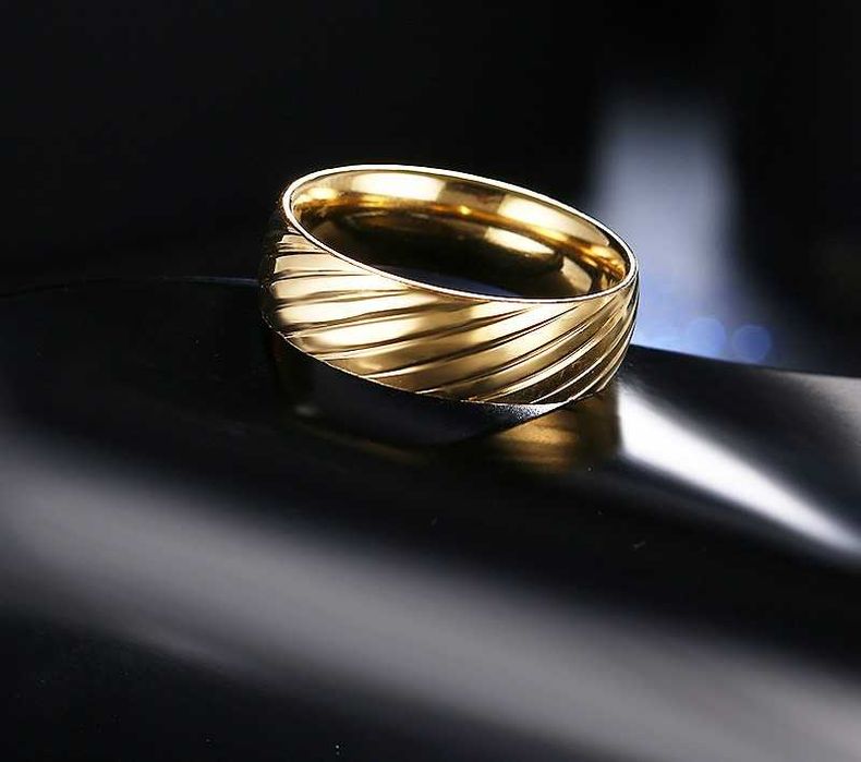 GR59, verighete placate cu aur 14k, model lat, marimi diverse