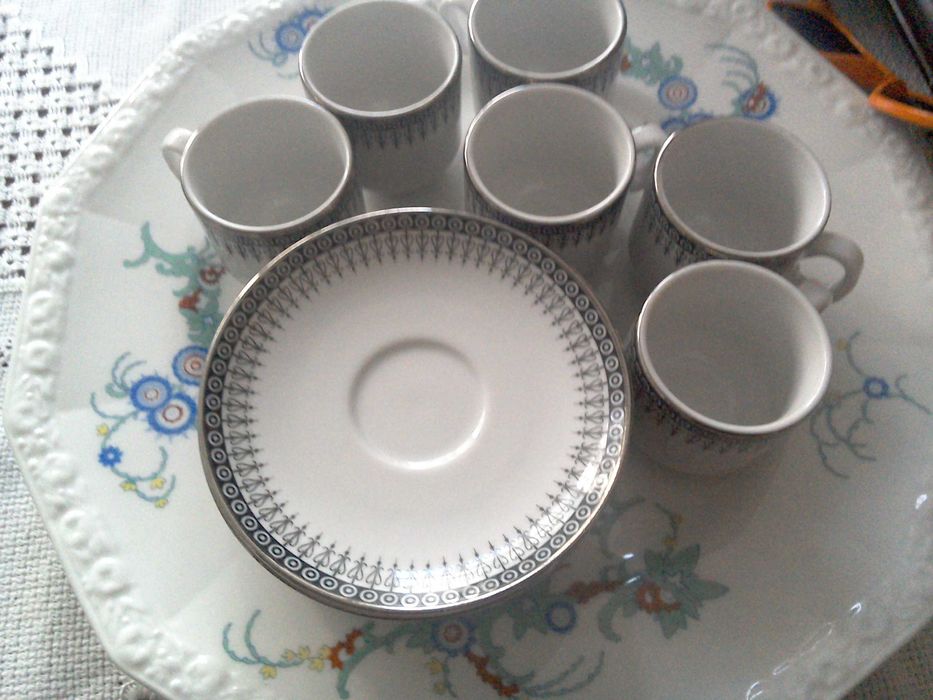 Servici cafea expresso, porțelan fin - 6 + 6 bucăți - 90 ml.