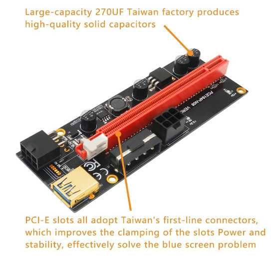 LeHang PCIE Riser карта 1X към16X, PCI-E Riser 009S