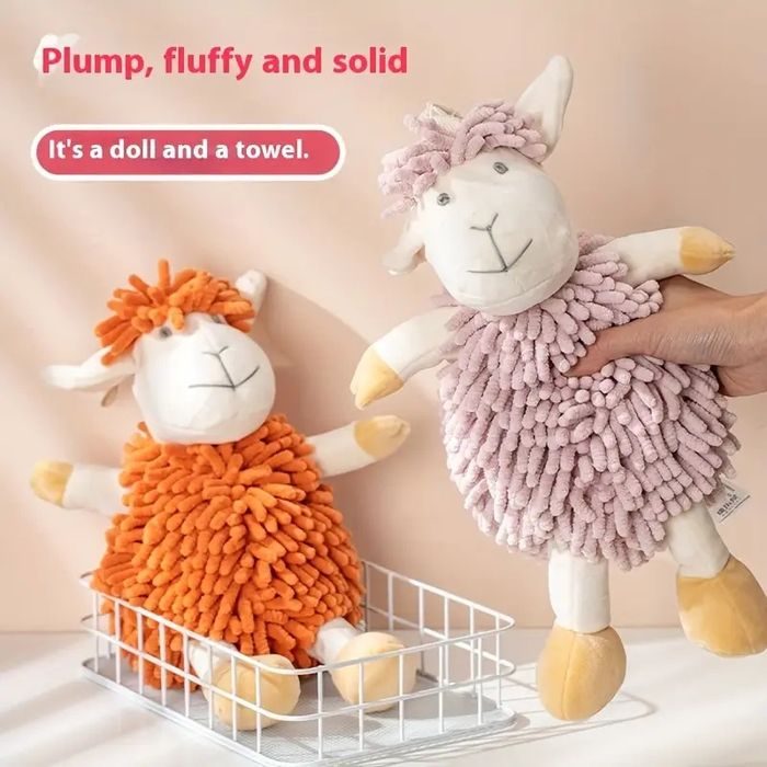 2в1 Плюшена играчка Овца – Мека Кърпа за Ръце и Играчка