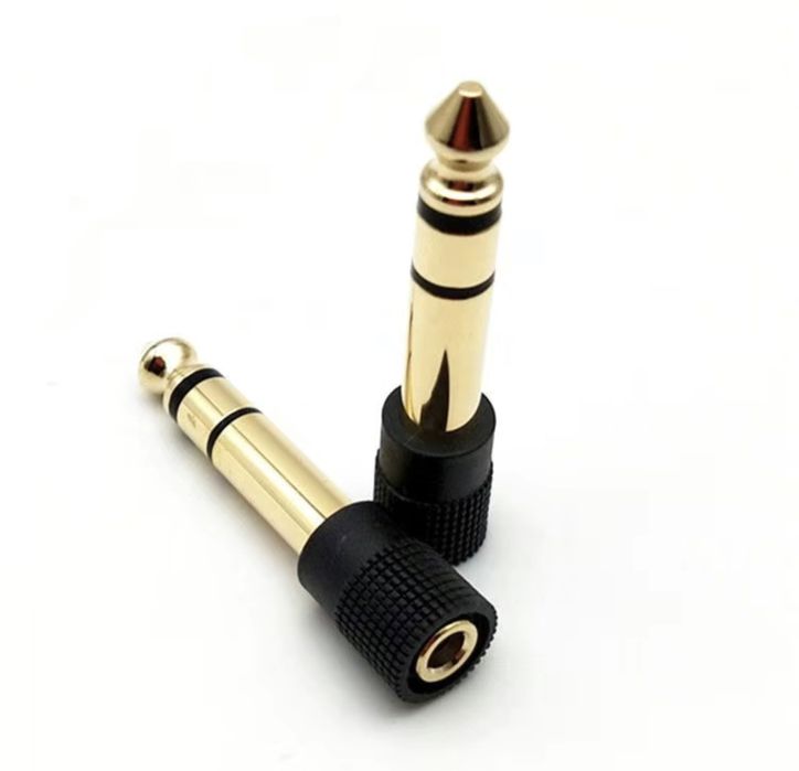 Переходник для наушников mini jack 3,5 mm с резъбой jack 6,3mm stereo