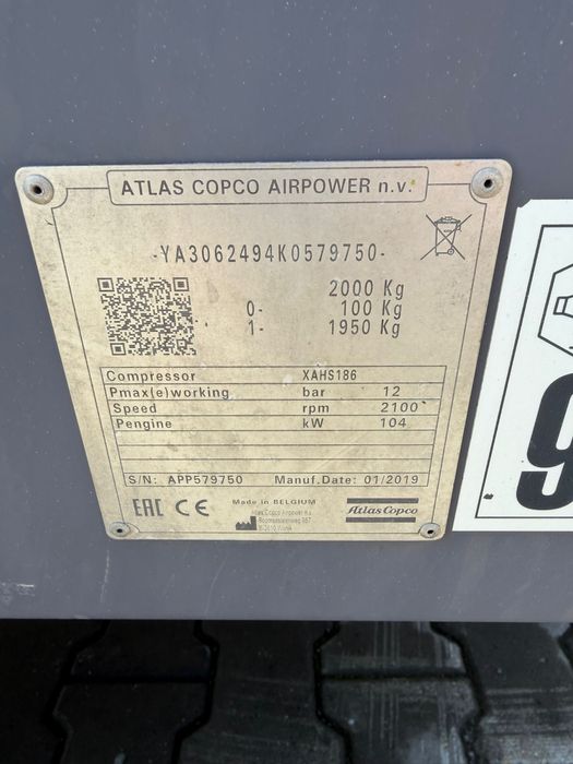 Motocompresor Atlas Copco XAHS 186 10,5 m3