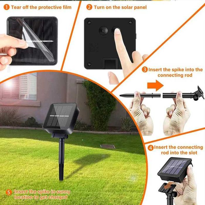 Соларни лампи за градина гирлянди за градина лед лампи външни за двор крушки led
