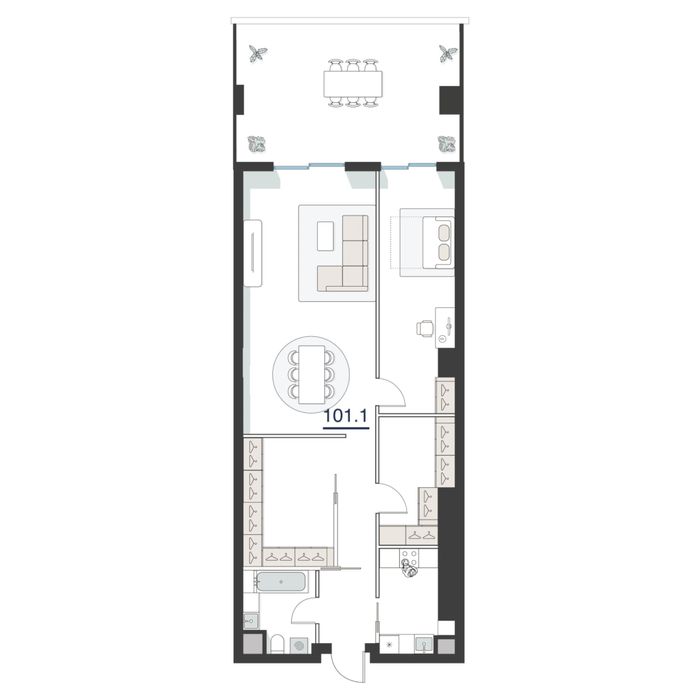 2-комн. квартира, 101 м², Шайхантахурский район