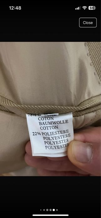 Costum, doua piese, bumbac, crem/bej/mustariu