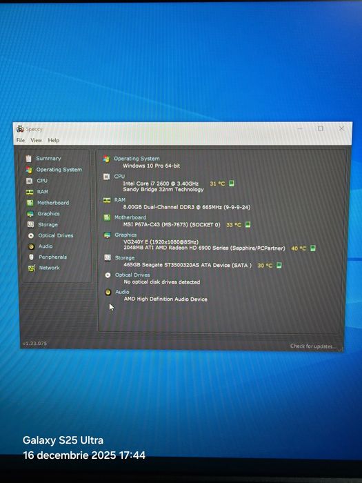 Vând calculator Gaming Intel core i7 2600 Quad core 3400mhz 8 thread-u