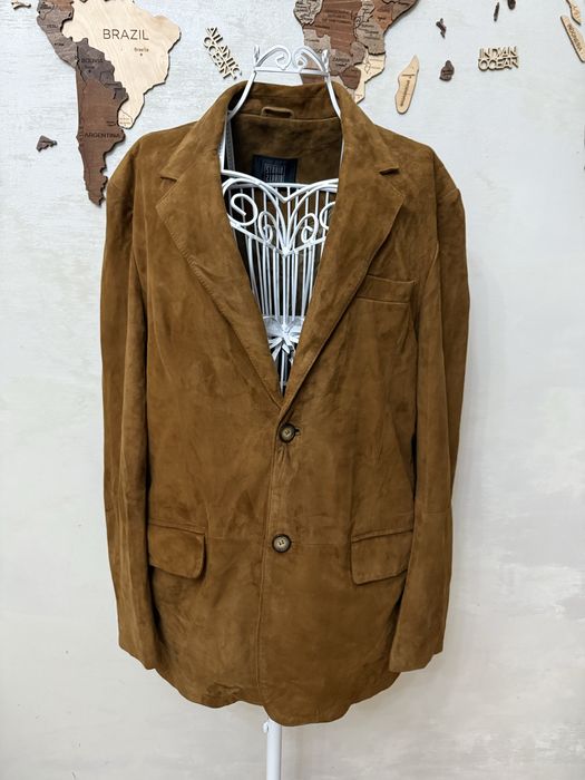 Мъжко сако естествена кожа велур л l