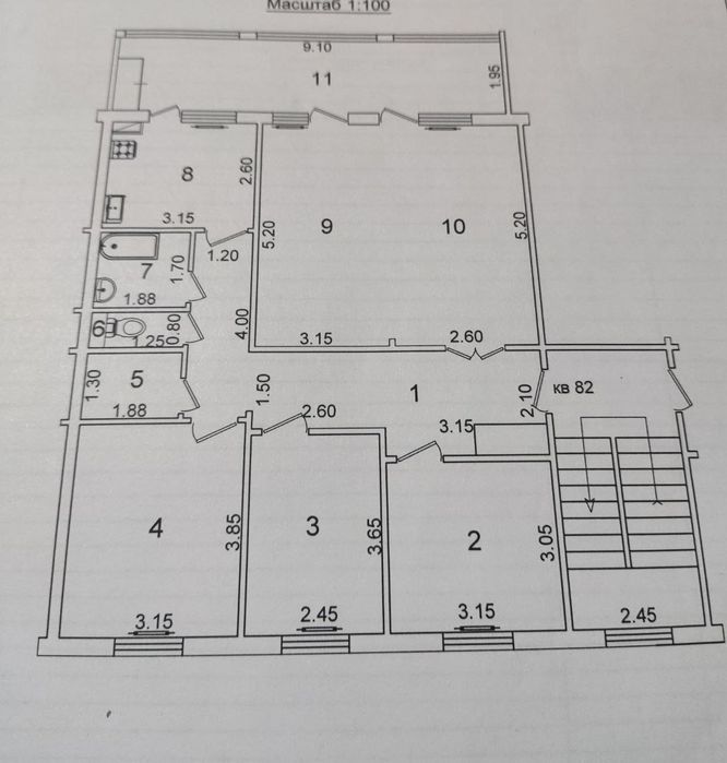 Юнусабад 19 квартал 5/3/5 удв.зал 110м² с новым ремонтом