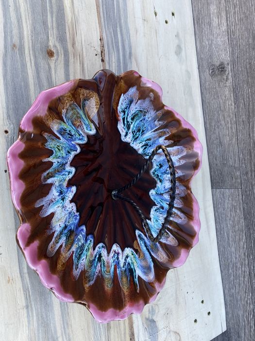 Немски порцеланов поднос с дръжка