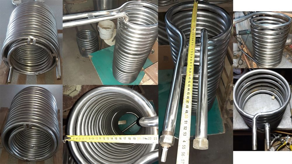 Serpentine inox pt recuperator, pasteurizator suc, tuica, gravura