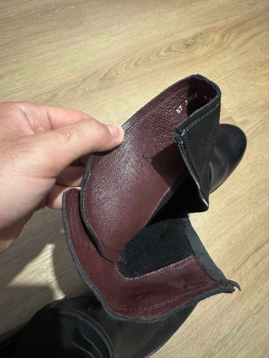 Ghete barbatesti Domeno din piele, negre, marimea 42